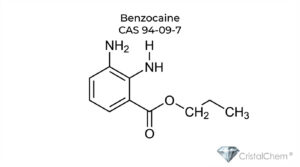 Benzocaine powder CAS 94-09-7 molecular structure CristalChem